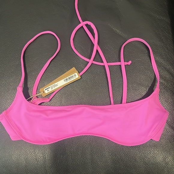 NWT Skims Neon Orchid (Hot Pink) Micro Scoop Bikini Top and Signature Swim Thong - Picture 6 of 7